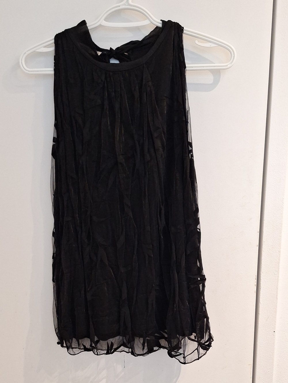 Black Sleeveless Sheer Women's Top